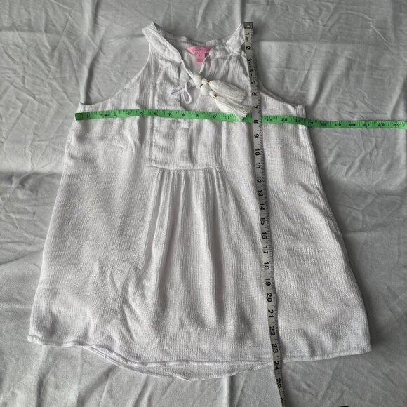 Lilly Pulitzer White Tassel Halter Neck Sleeveless Crinkle Top XXS - Picture 5 of 7